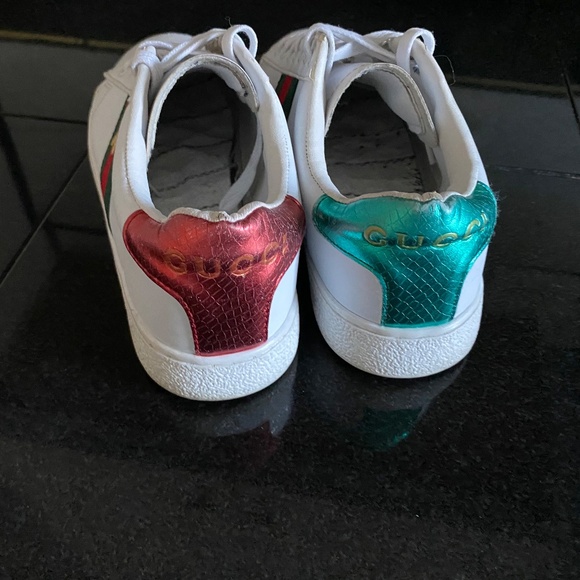 Gucci White WOMEN'S ACE SNEAKER WITH BEE - Picture 4 of 12